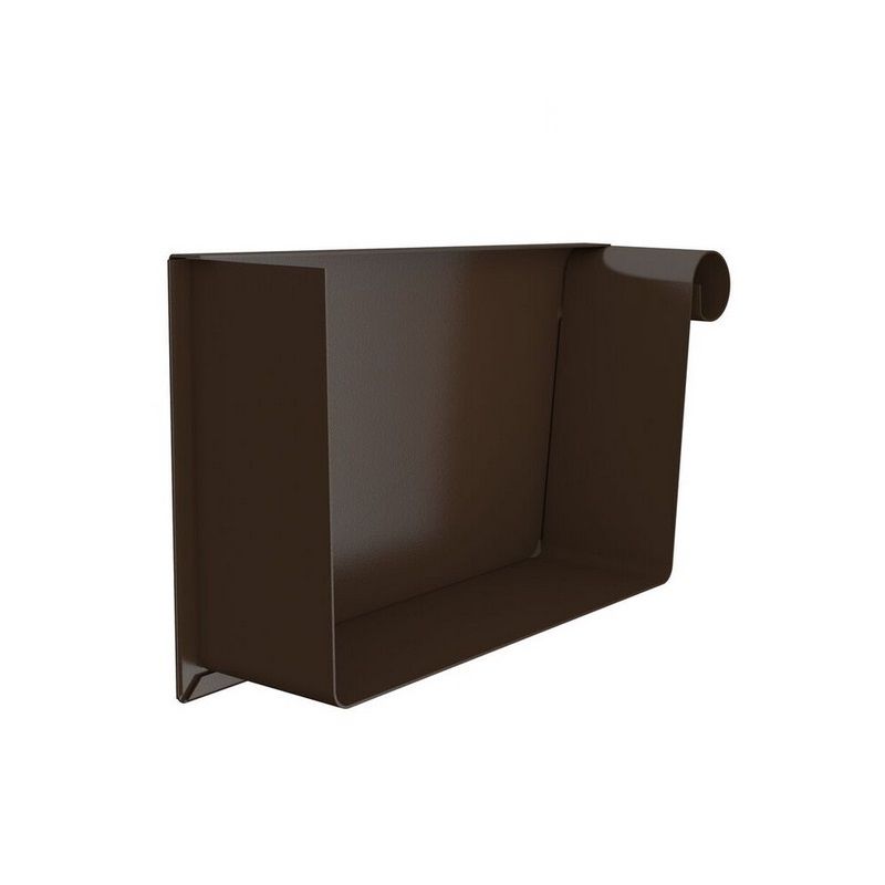 Product image for Lindab 140mm Rectangular Steel Right Handed Stop End - Brown