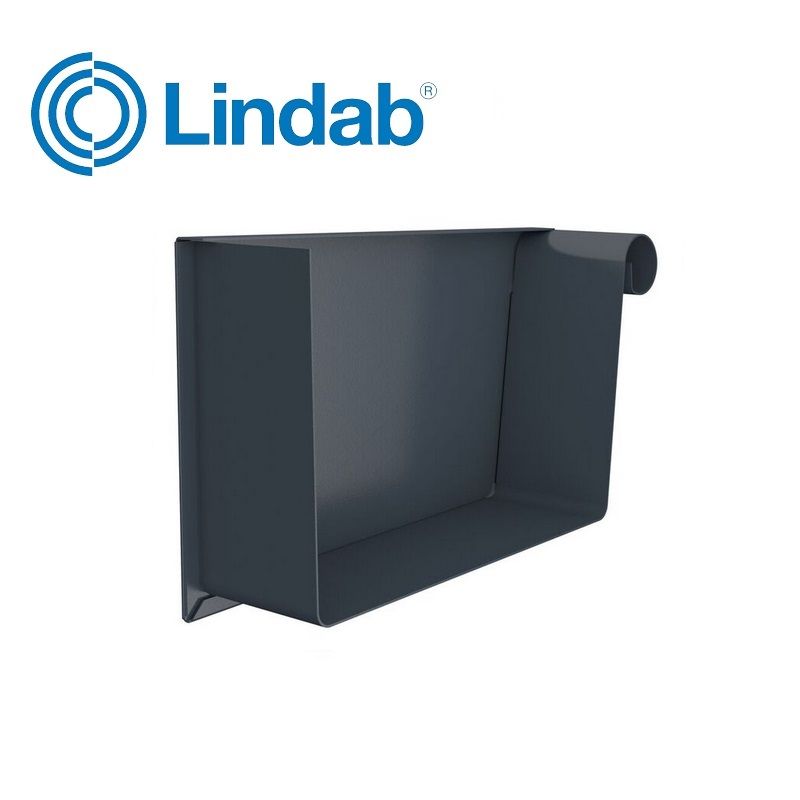 Product image for Lindab 140mm Rectangular Right Handed Stop End - Dark Grey