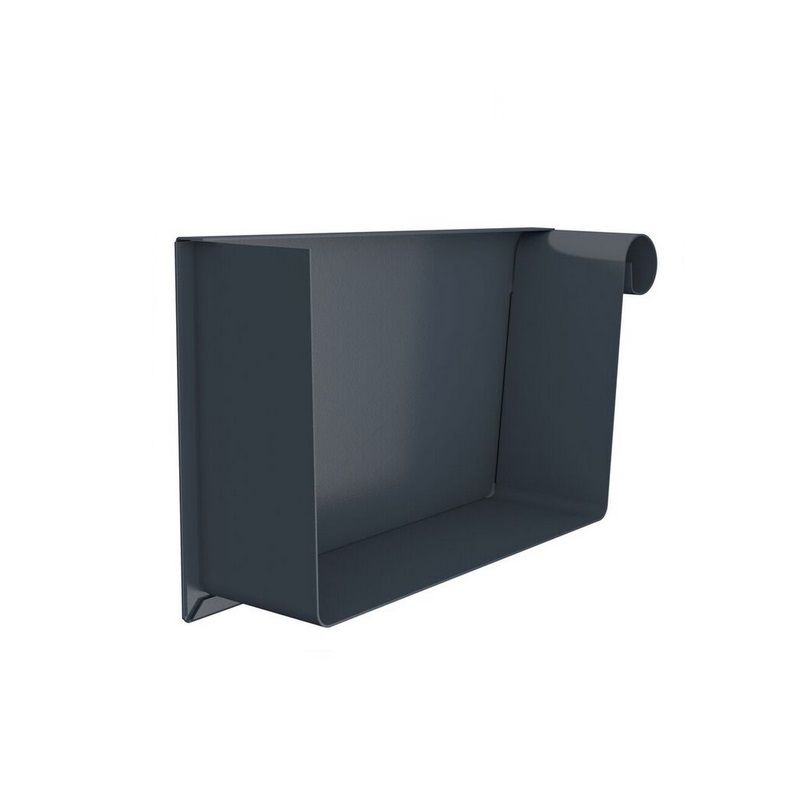 Product image for Lindab 140mm Rectangular Right Handed Stop End - Dark Grey