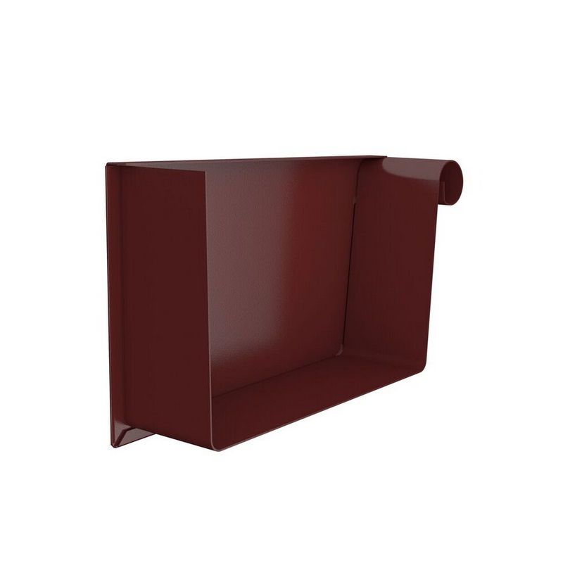 Product image for Lindab 140mm Rectangular Steel Right Handed Stop End - Dark Red