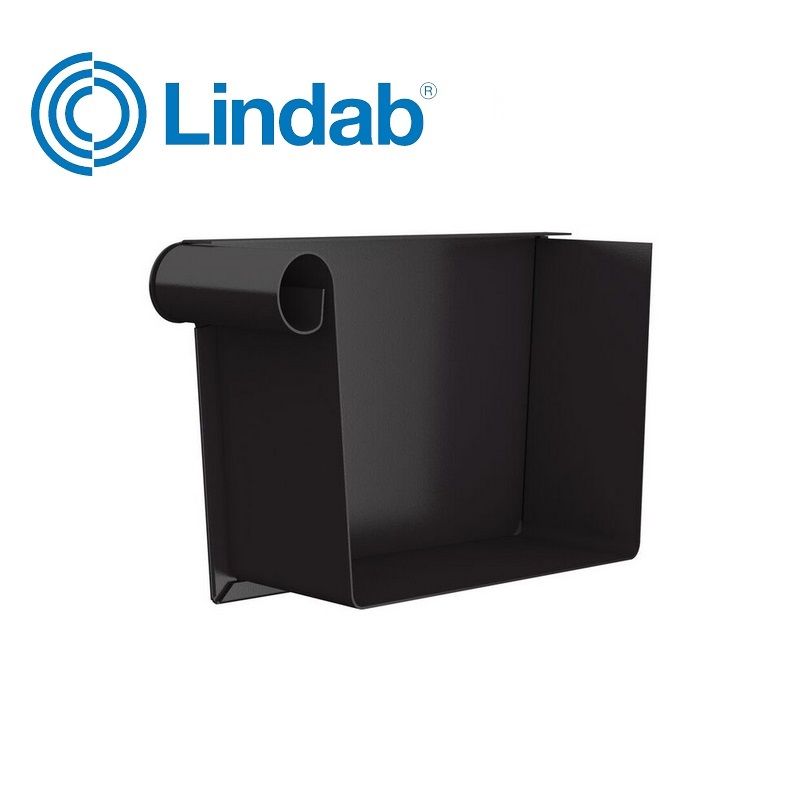Product image for Lindab 140mm Rectangular Left Handed Stop End - Coffee Brown