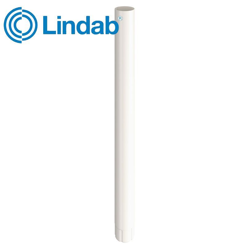 Image of Lindab 87mm Round Steel Downpipe - Antique White