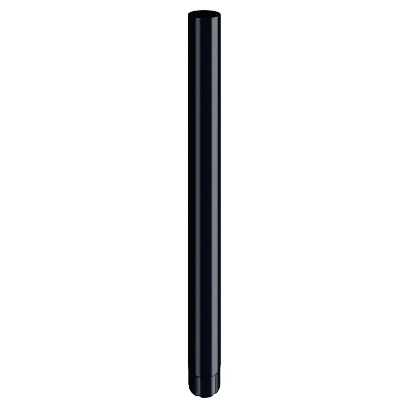 Image of Lindab 100mm Round Steel Downpipe - Black