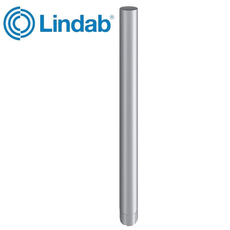 Image of Lindab 100mm Round Downpipe - Silver Metallic