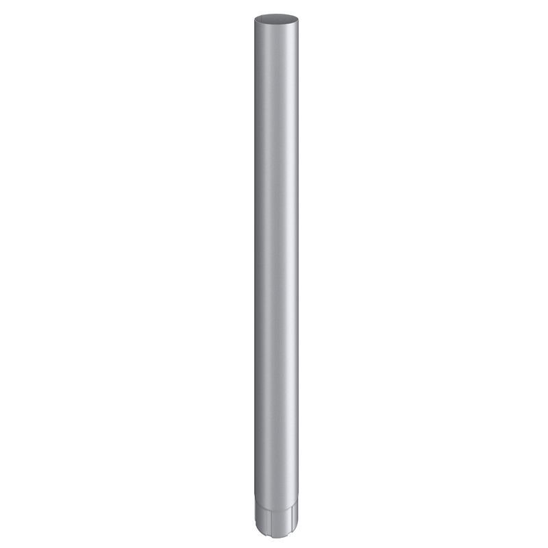 Product image for Lindab 100mm Round Downpipe - Silver Metallic