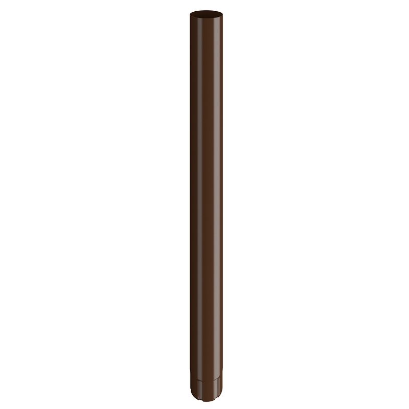 Image of Lindab 120mm Round Steel Downpipe - Brown