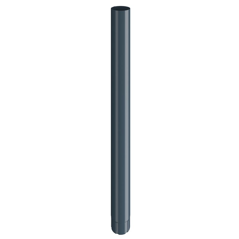 Image of Lindab 100mm Round Steel Downpipe - Dark Grey