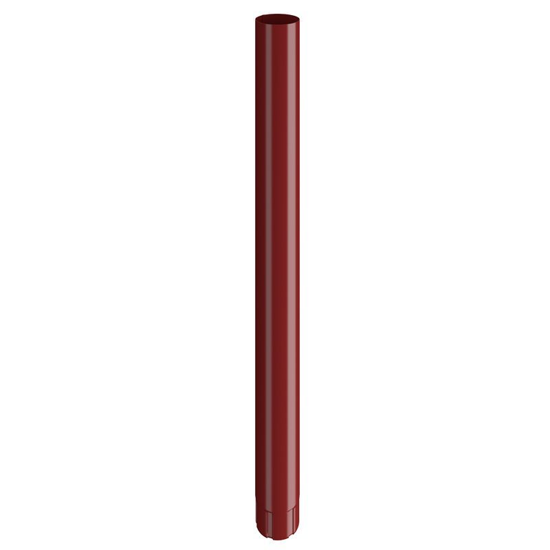 Product image for Lindab 100mm Round Steel Downpipe - Dark Red