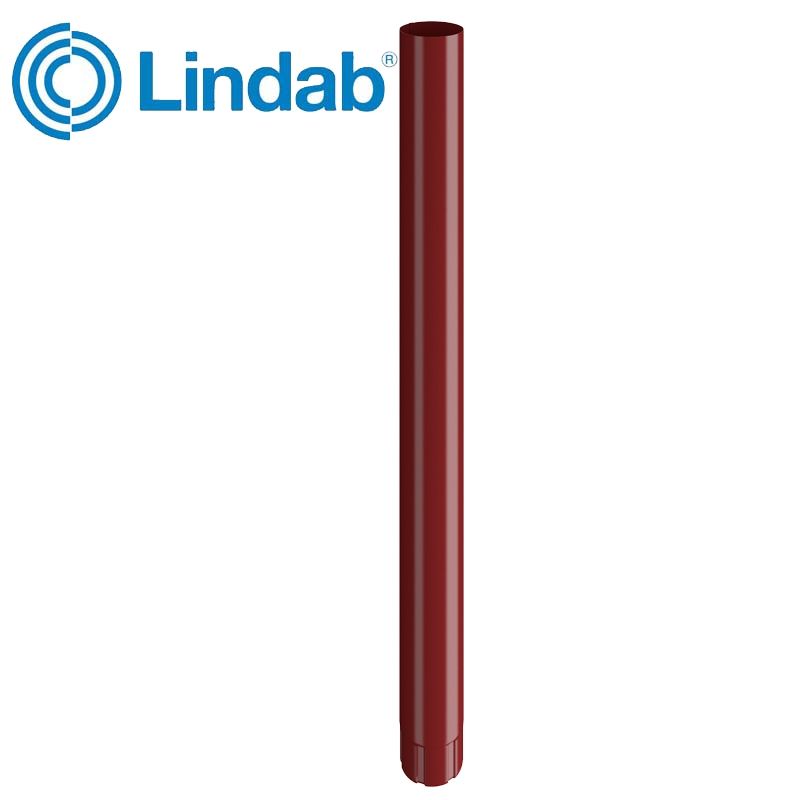 Product image for Lindab 120mm Round Steel Downpipe - Dark Red