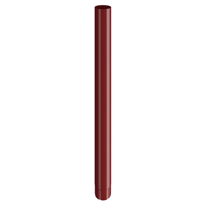 Image of Lindab 120mm Round Steel Downpipe - Dark Red