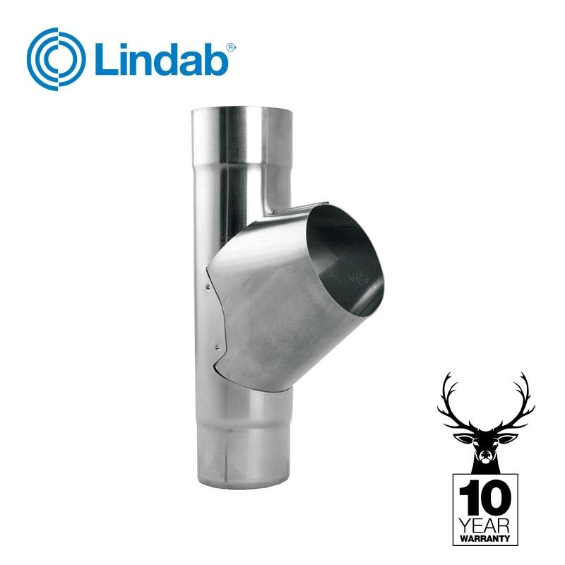 Product image for Lindab Magestic 120mm Galvanised Steel Downpipe Branch