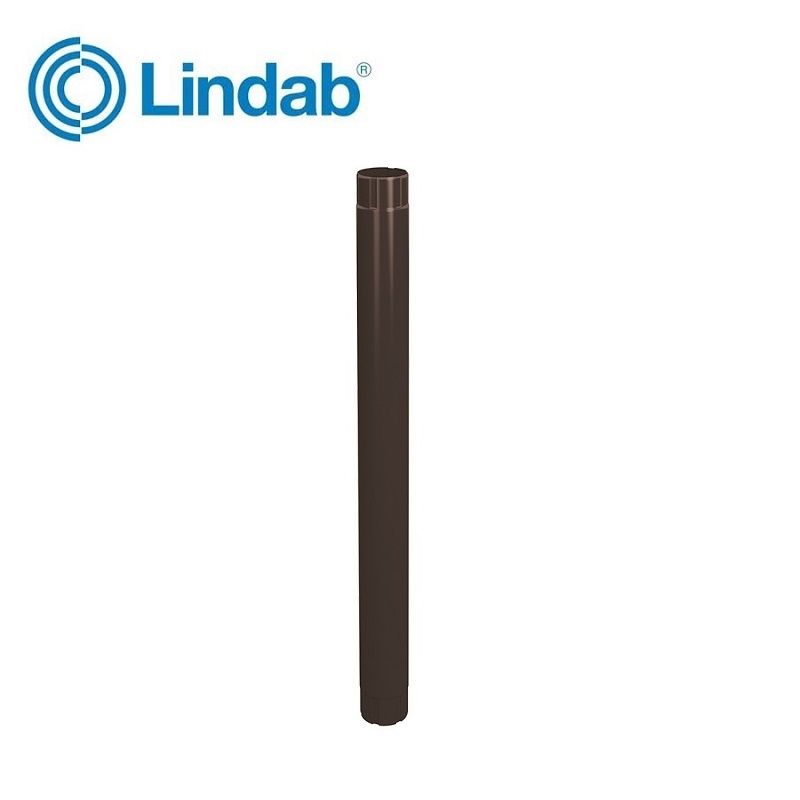 Product image for Lindab 100mm Round Steel Downpipe - Coffee Brown