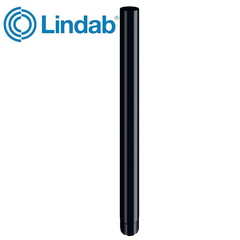 Product image for Lindab 100mm Round Steel 2.5m Downpipe - Black