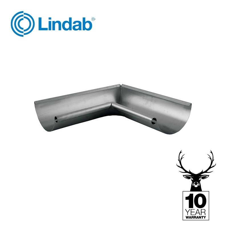 Product image for Lindab Magestic 150mm Half Round Steel 90dg Internal Gutter Corner