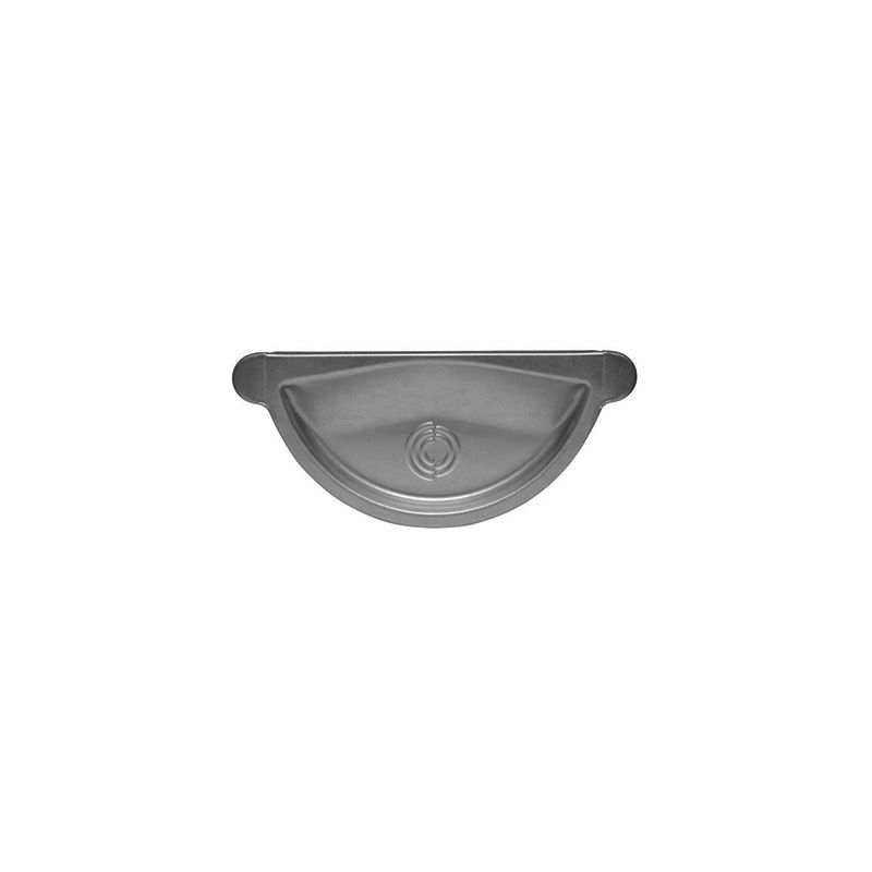 Image of Galvanised Steel Gutter Half Round Self Sealing Stopend 100mm - Lindab Magestic