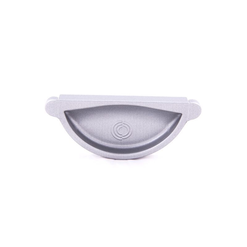 Product image for Lindab 100mm Half Round Steel Self Sealing Stop End - Silver Metallic
