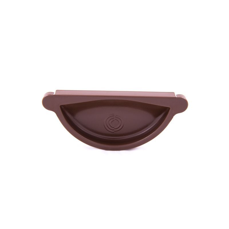 Product image for Lindab 100mm Half Round Steel Self Sealing Stop End - Brown