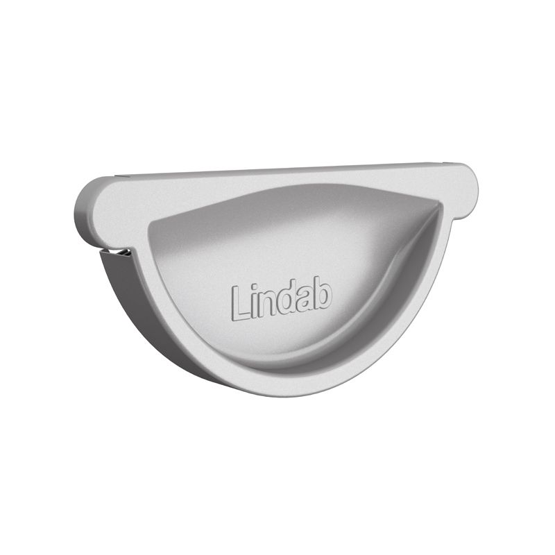 Product image for Lindab 100mm Half Round Steel Self Sealing Stop End - Anthracite