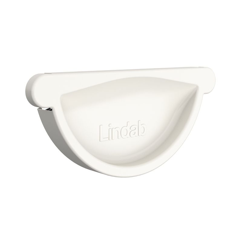 Product image for Lindab 125mm Half Round Steel Self Sealing Stop End - Antique White