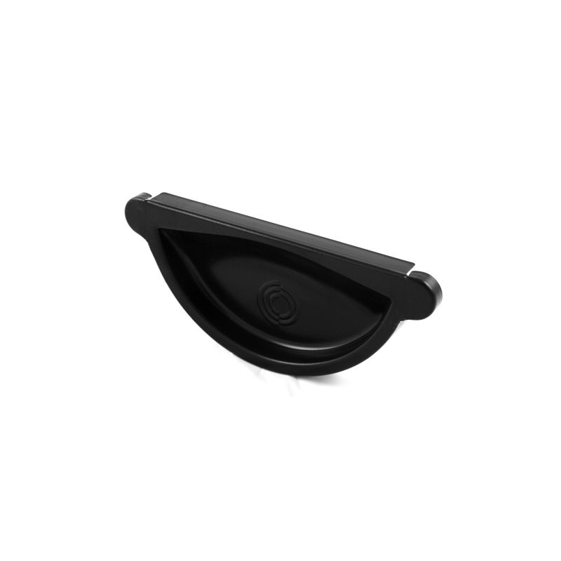 Product image for Lindab 125mm Half Round Steel Self Sealing Stop End - Black
