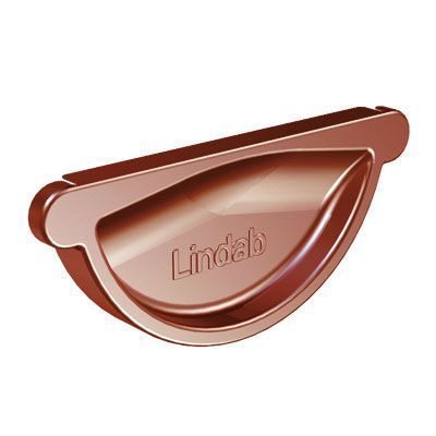 Product image for Lindab 125mm Half Round Steel Self Sealing Stop End - Dark Red