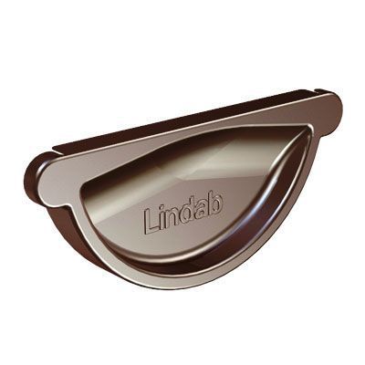 Product image for Lindab 150mm Half Round Steel Self Sealing Stop End - Brown