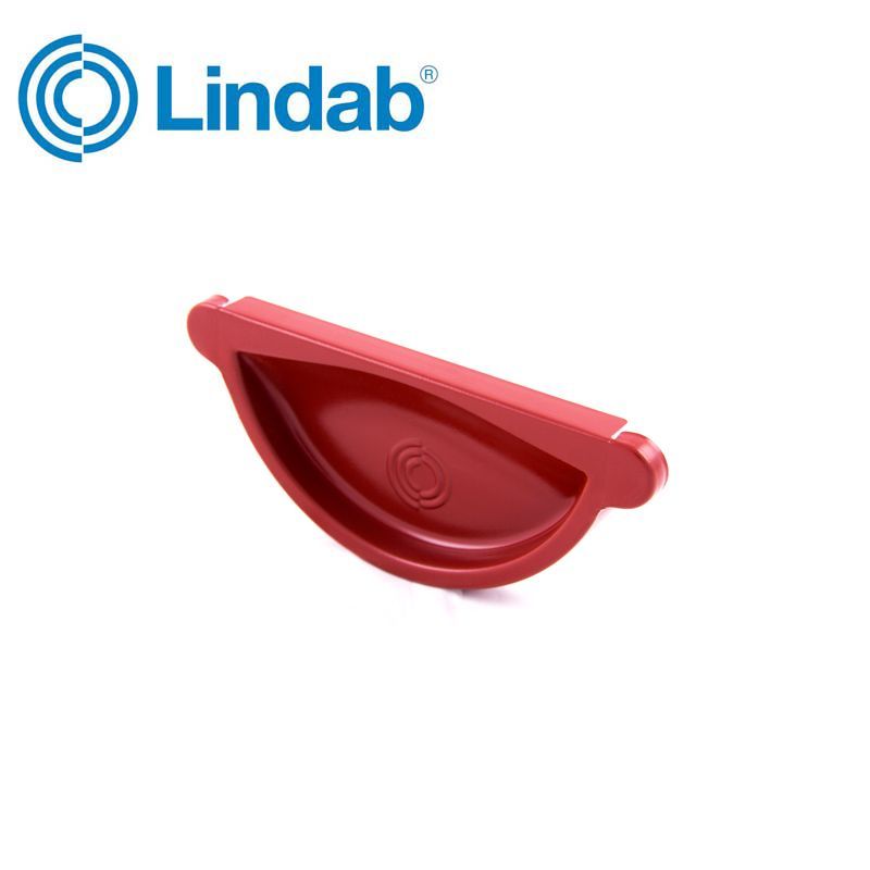 Product image for Lindab 150mm Half Round Steel Self Sealing Stop End - Dark Red
