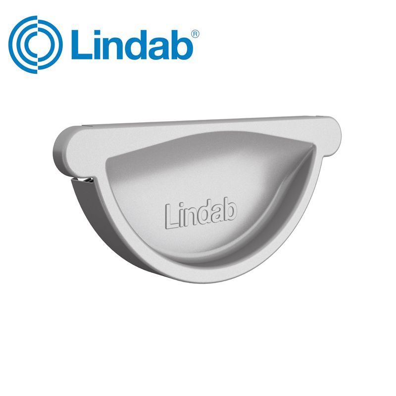 Product image for Lindab 150mm Half Round Steel Self Sealing Stop End - Anthracite
