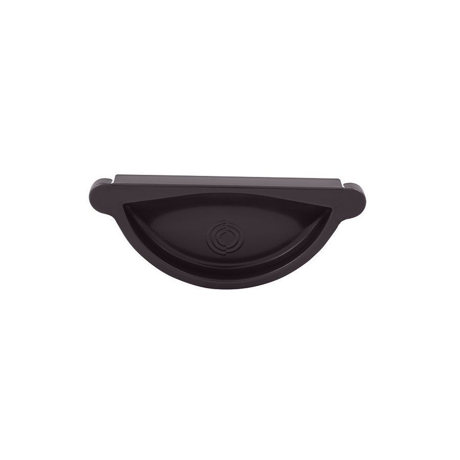 Product image for Lindab 150mm Half Round Steel Self Sealing Stop End - Coffee Brown
