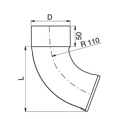 Product image for Lindab 87mm Round Steel Downpipe Outlet Shoe - Silver Metallic