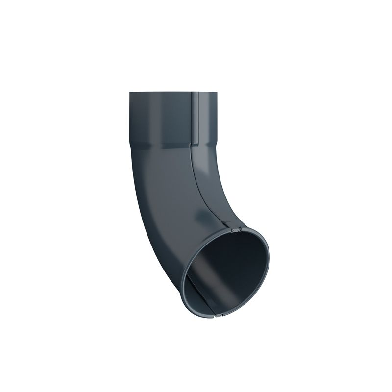Image of Lindab 120mm Round Steel Downpipe Outlet Shoe - Dark Grey