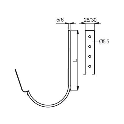 Product image for Lindab 190mm Half Round Fascia Bracket - Silver Metallic