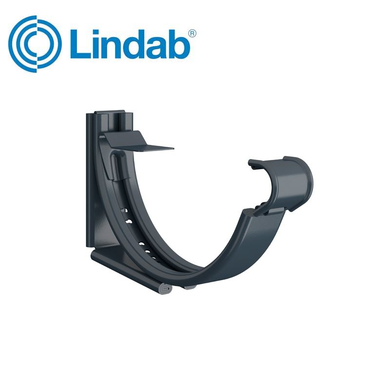 Product image for Lindab 125mm Round Steel Adjustable Snap-On Bracket - Dark Grey
