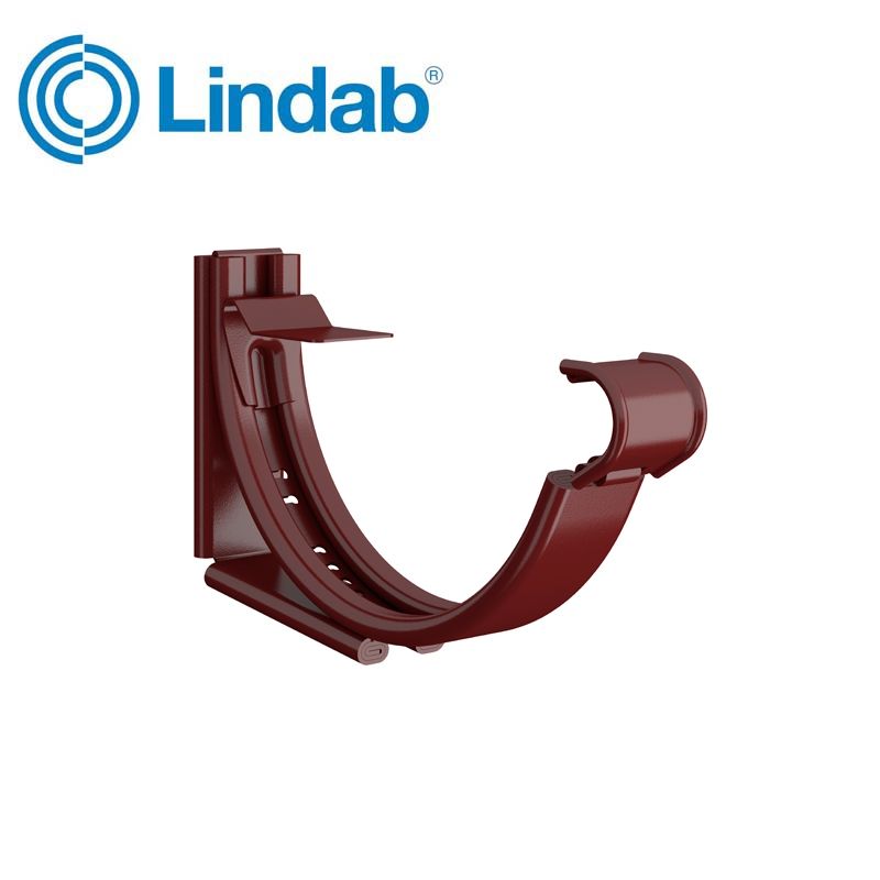 Product image for Lindab 125mm Round Steel Adjustable Snap-On Bracket - Dark Red