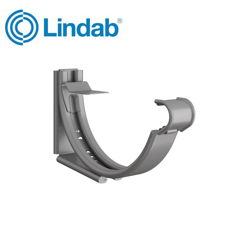 Product image for Lindab 125mm Round Steel Adjustable Snap-On Bracket - Anthracite