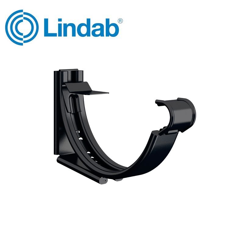 Product image for Lindab 150mm Round Steel Adjustable Snap-On Bracket - Black