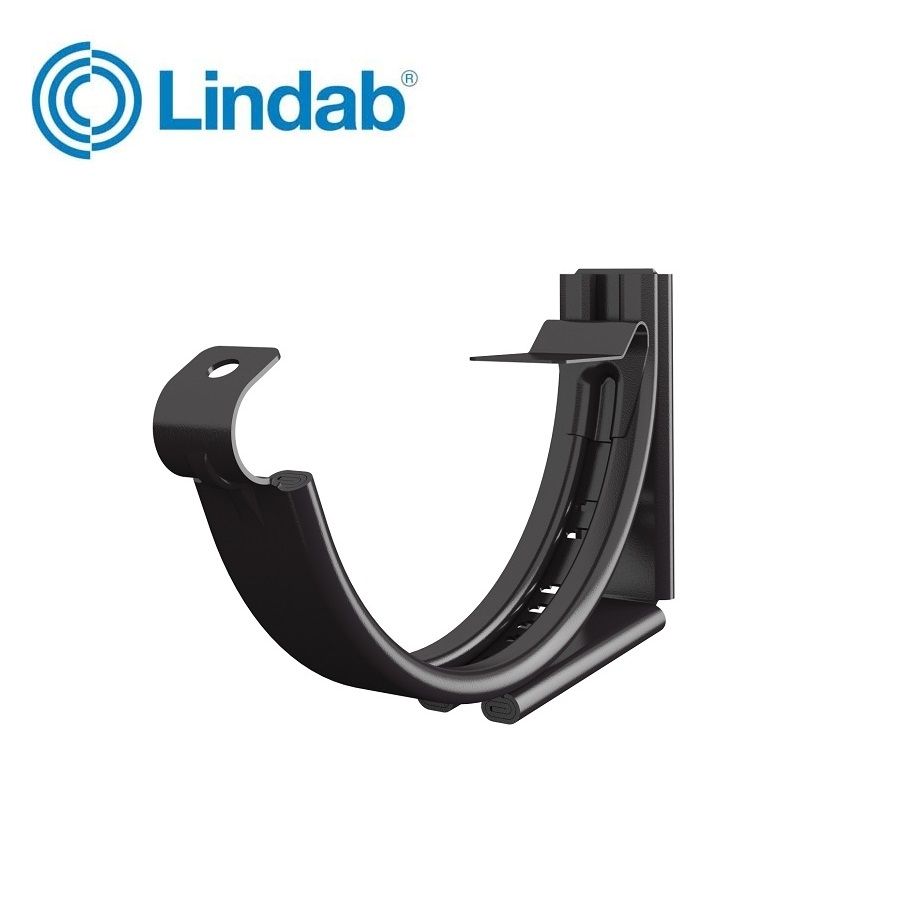 Product image for Lindab 100mm Round Steel Adjustable Snap-On Bracket - Coffee Brown