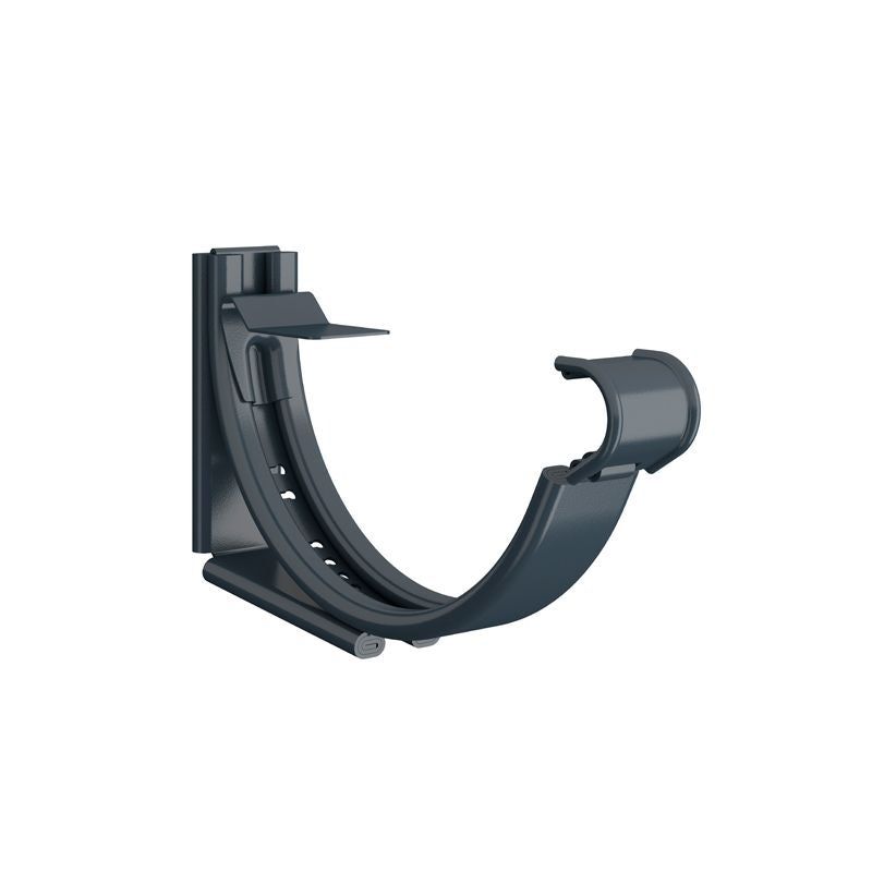 Product image for Lindab 125mm Round Steel Adjustable Snap-On Bracket - Anthracite Grey
