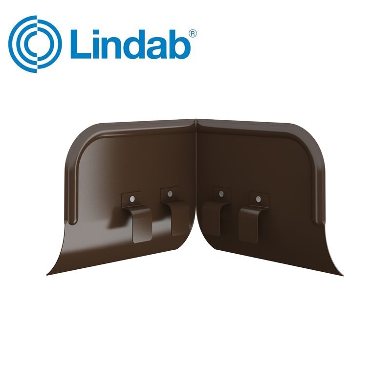 Product image for Lindab 190mm - 100mm Half Round Steel Overflow Protector - Brown