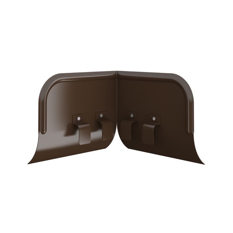 Image of Lindab 190mm - 100mm Half Round Steel Overflow Protector - Brown
