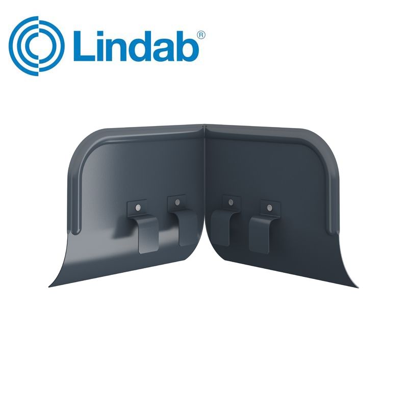 Product image for Lindab 190mm - 100mm Half Round Steel Overflow Protector - Dark Grey