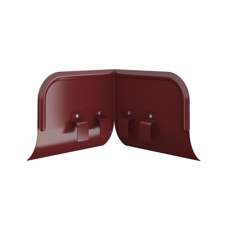 Image of Lindab 190mm - 100mm Half Round Steel Overflow Protector - Dark Red