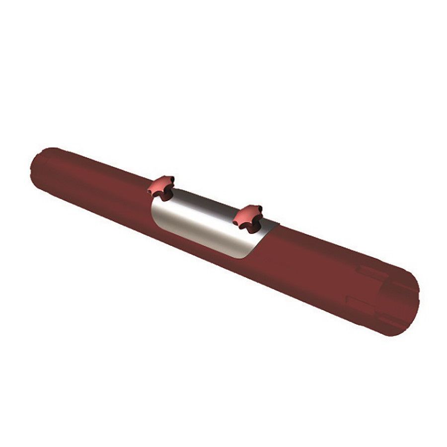 Product image for Lindab 75mm Round Steel Rod Access Pipe - Dark Red
