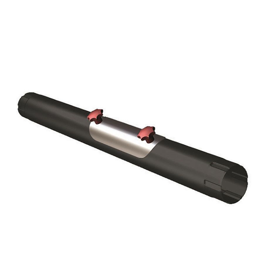 Product image for Lindab 75mm Steel 1m Rod Access Pipe - Anthracite Grey
