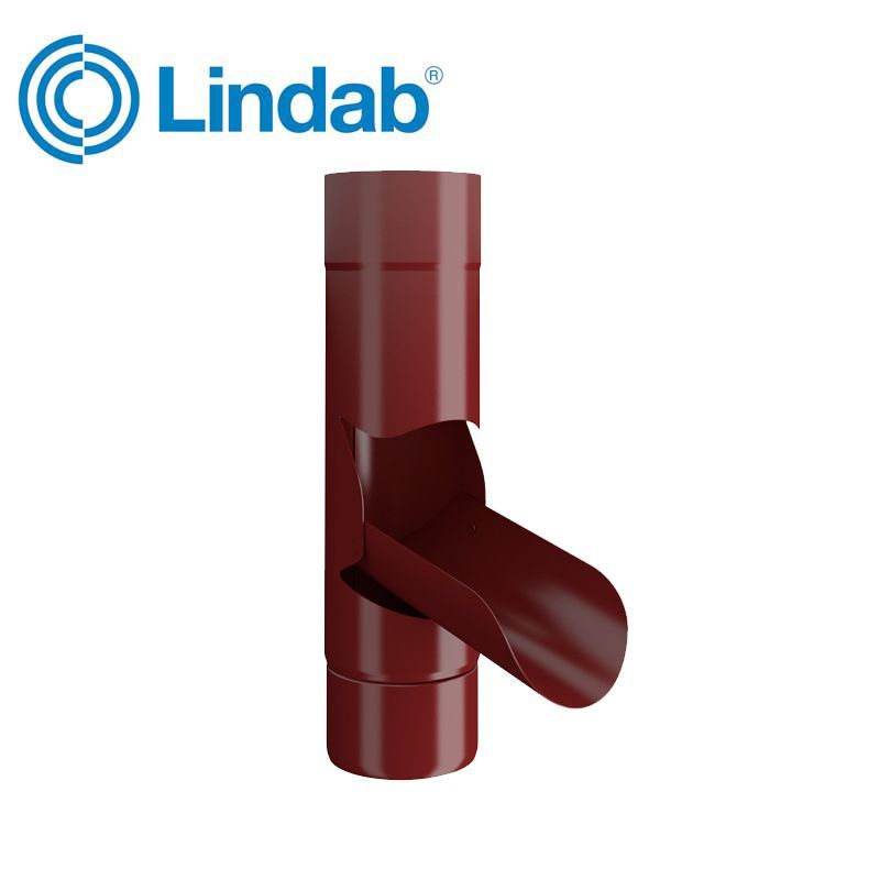 Product image for Lindab 100mm Manual Rainwater Diverter - Dark Red