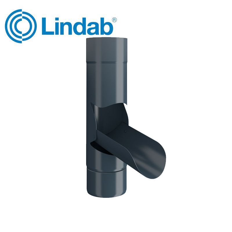 Product image for Lindab 87mm Manual Rainwater Diverter - Dark Grey