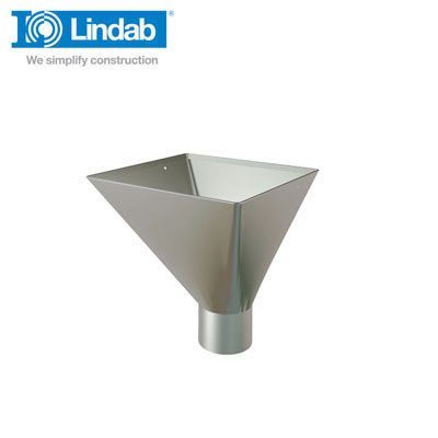 Product image for Lindab 100mm Square Steel Large Water Hopper - Anthracite Metallic