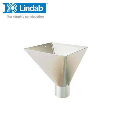 Product image for Lindab 120mm Square Steel Large Water Hopper - Antique White