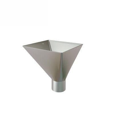Product image for Lindab 120mm Square Steel Large Water Hopper - Silver Metallic