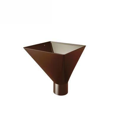 Product image for Lindab 120mm Square Steel Large Water Hopper - Brown